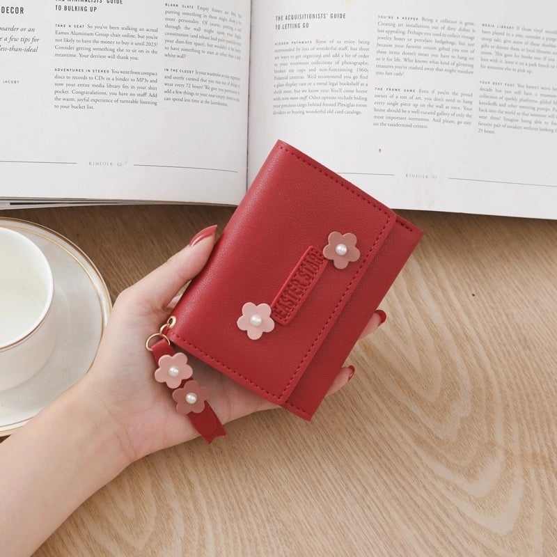 Women's Solid Color Pu Leather Flip Cover Wallets