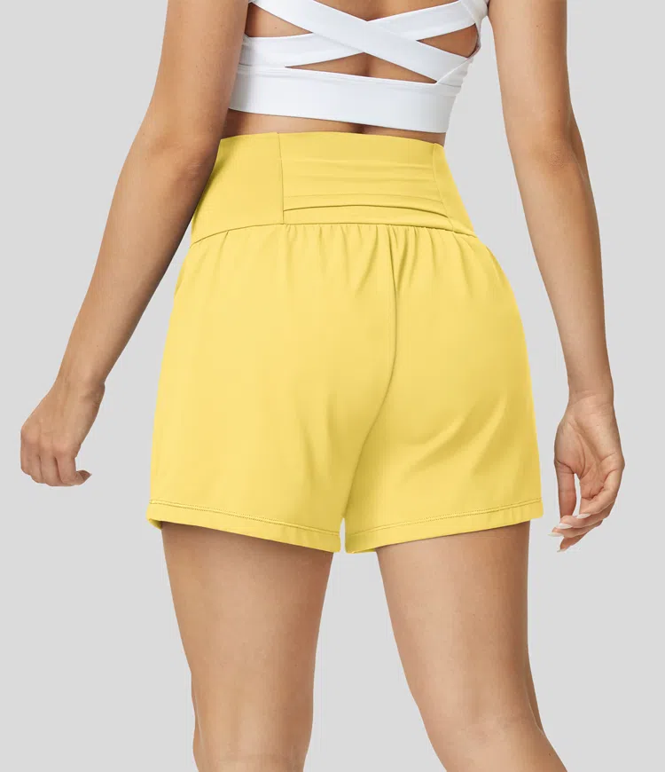 ⚡7 Packs for $24.98⚡Super High Waisted Back Pocket & Side Hidden Pocket 2-in-1 Yoga Shorts, 7/14 Color Sets