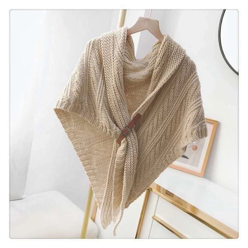Women's Elegant Solid Color Knit Scarf