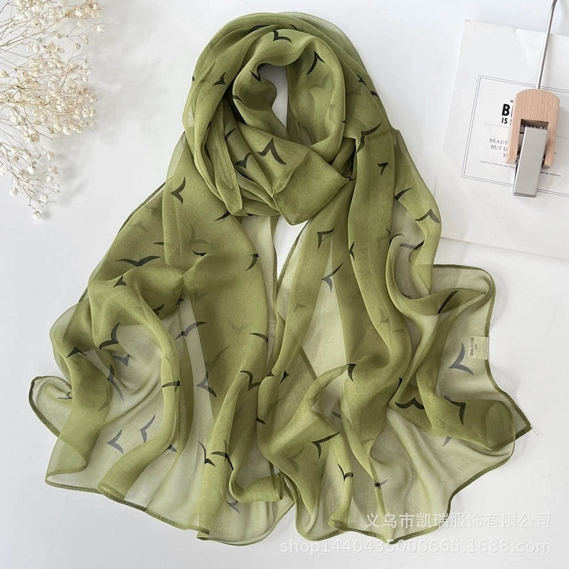Women's Vacation Color Block Floral Polyester Silk Scarves