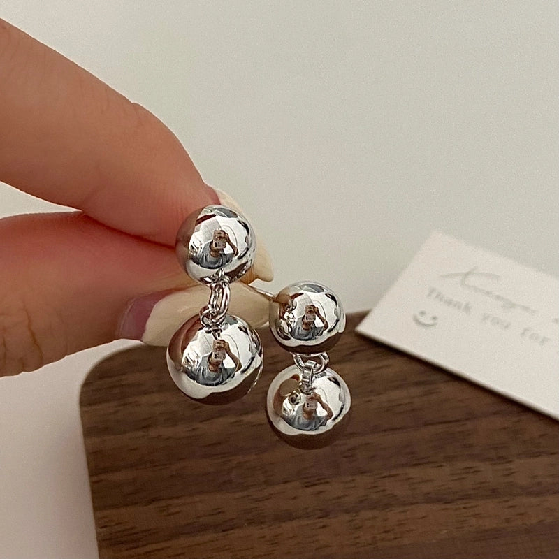 1 Pair Ig Style Minimalist Round Solid Color Plating Copper Drop Earrings