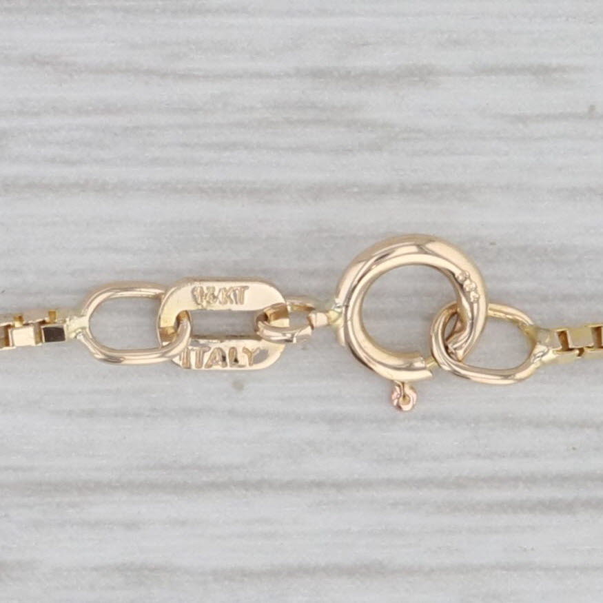 24 Box Chain Necklace 14k Yellow Gold 1.1mm