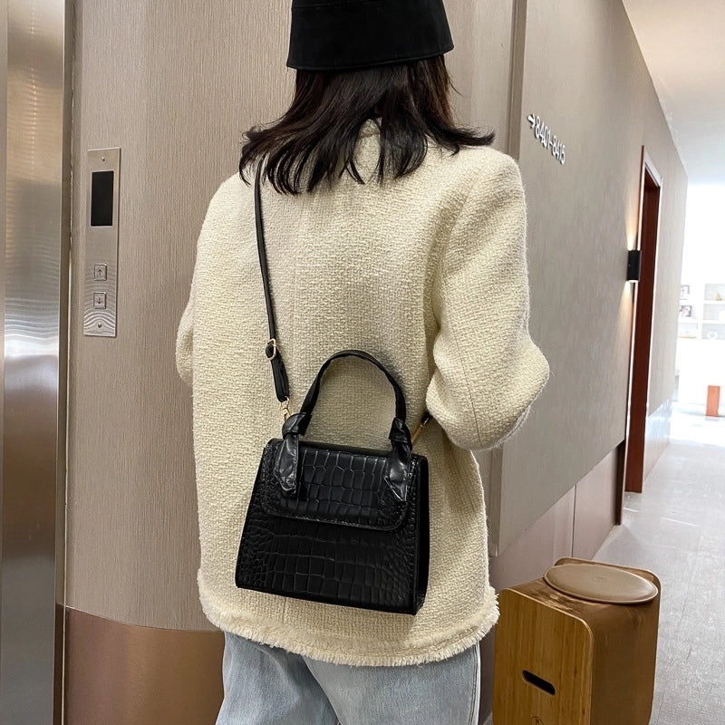 Crocodile Pattern Shoulder Bag Fashion Small Square Bag