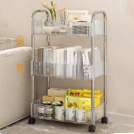 Acrylic Kitchen And Bathroom Storage Trolly