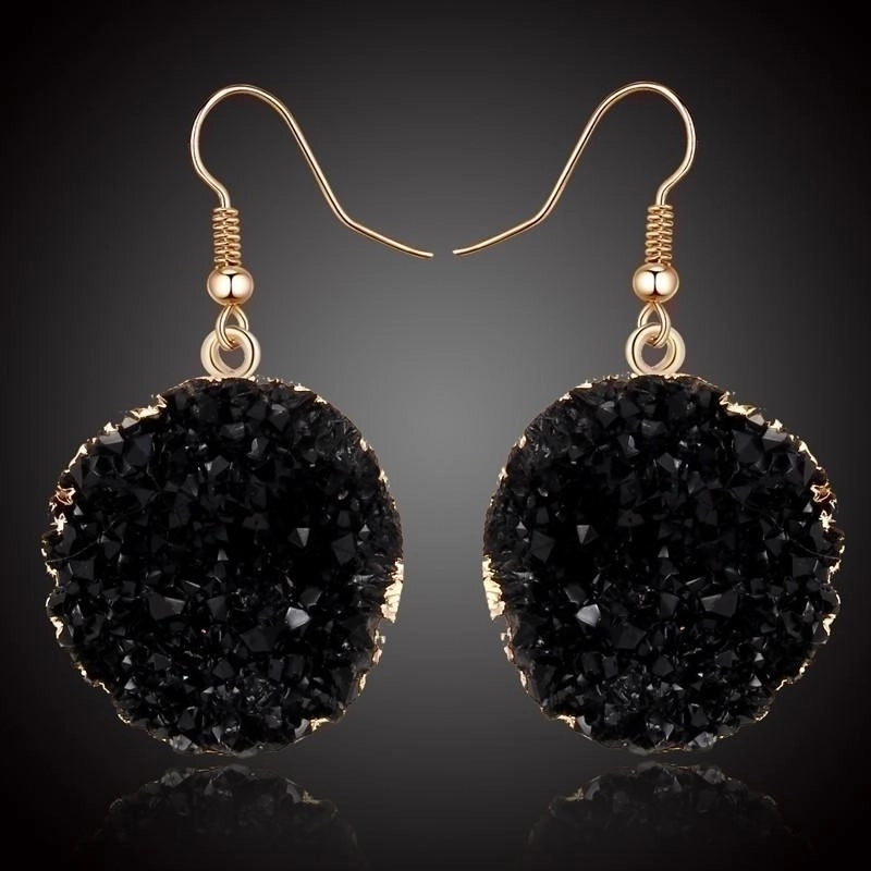 3 Pieces Womens Round Plastic  Resin Imitation Natural Stone Round  Earrings
