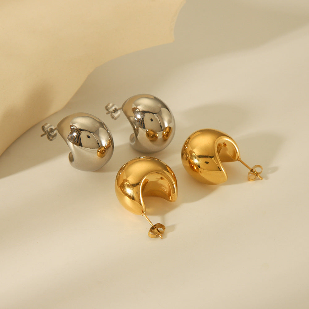 IG Style Sphere Geometric Stainless Steel Electroplating Earrings
