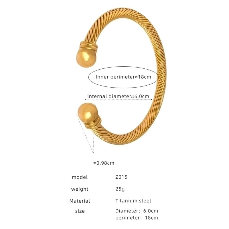 Minimalist Solid Color Titanium Steel Rhinestones 18K Gold Plated Plating Inlay Rings Bracelets