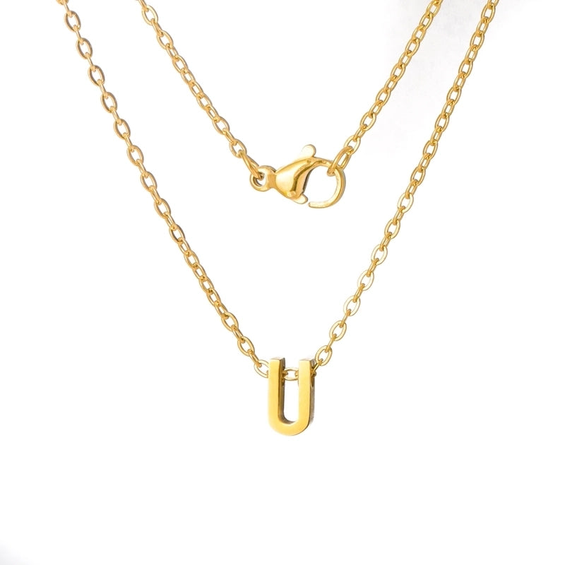 Titanium Steel Minimalist Plating Letter None Necklace