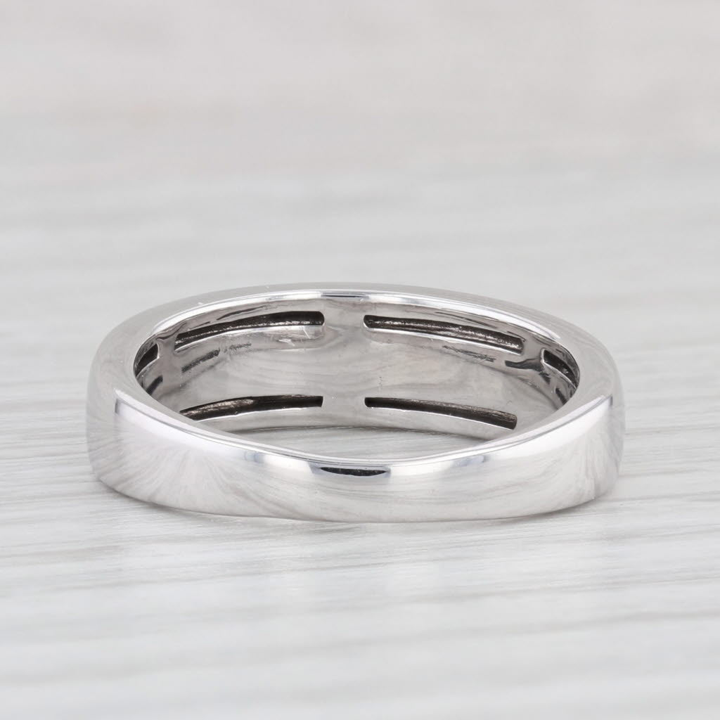 0.60ctw Diamond Wedding Band 10k White Gold Size 7.5 Stackable Ring