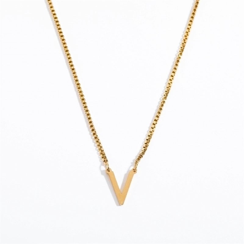 201 Stainless Steel 304 Stainless Steel Gold Plated Minimalist Letter Pendant Necklace
