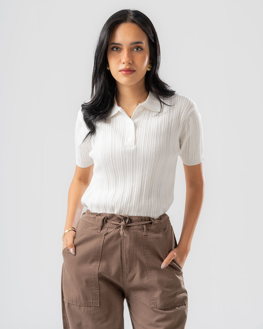 Knitted Women's Short Sleeve T-shirt