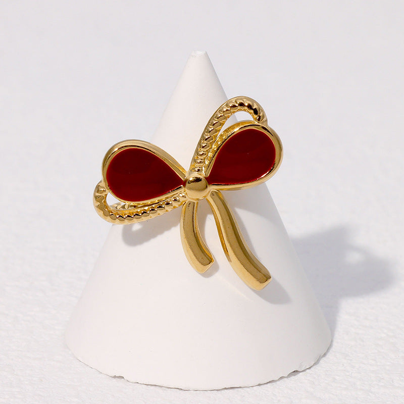 Retro Vintage Niche Personality Stainless Steel Open Ring For Women