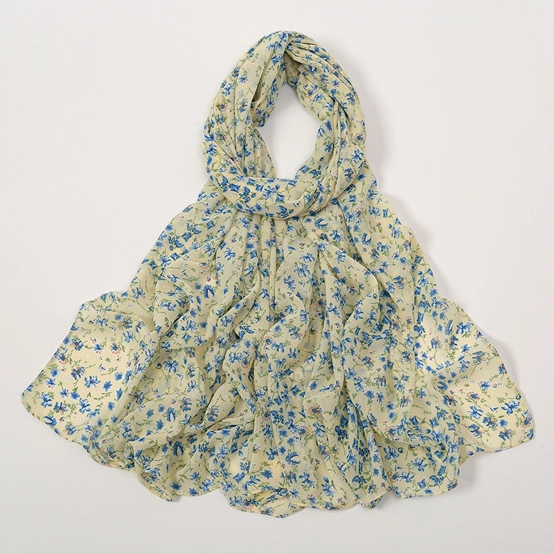 Women's Elegant Sweet Flower Polyester Scarf Shawl