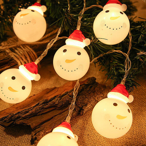 Christmas Santa Snowman String Light