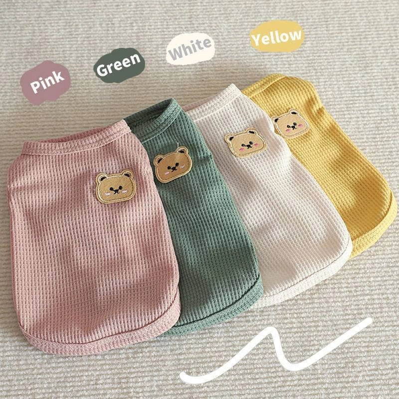 Pet Clothes Cat And Dog Clothes Spring And Summer New Waffle Pet Vest Medium And Small Dog Teddy Bichon Dog Clothing