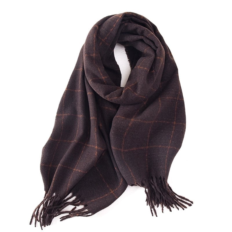 Women's Basic Plaid Imitation Cashmere Polyester Scarf