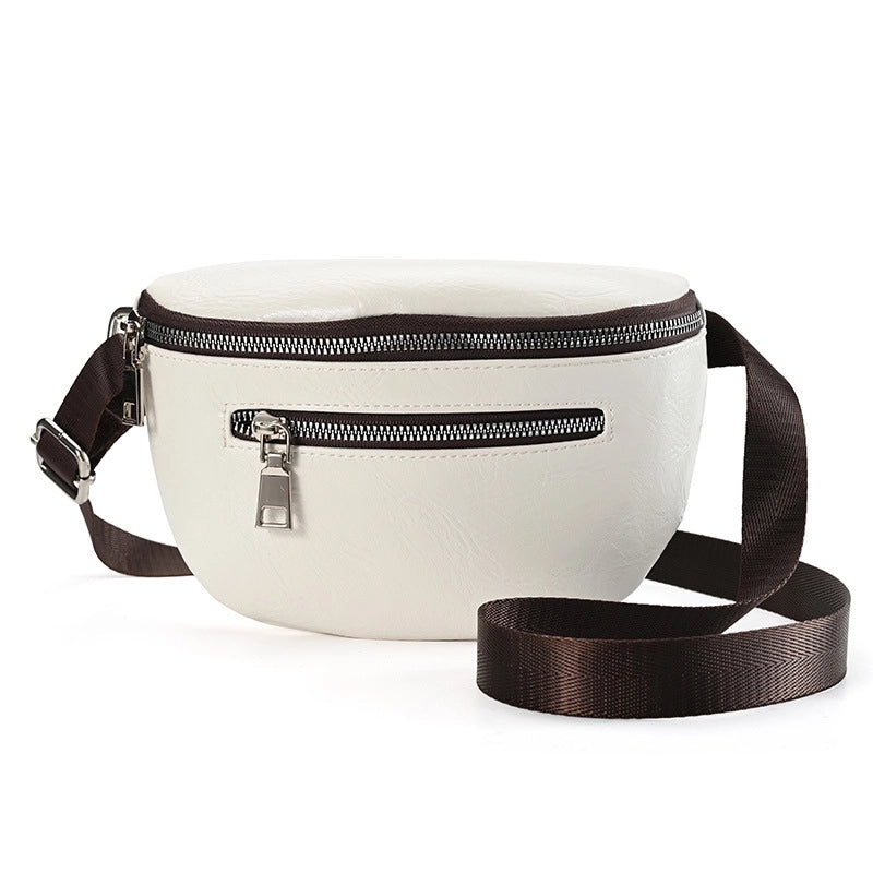 3 Pieces Women's Fashion Solid Color Pu Leather Waist Bags