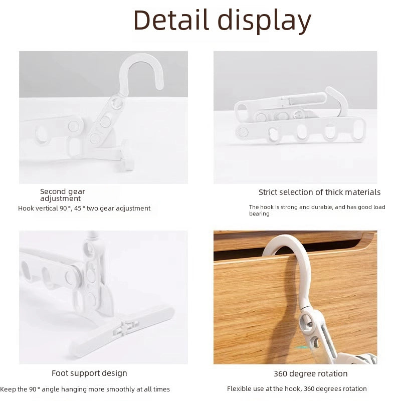 Household Five-hole Folding Clothes Hanger Student Indoor Travel Clothes Hanger Multi-functional Portable Universal Clothes Hanger
