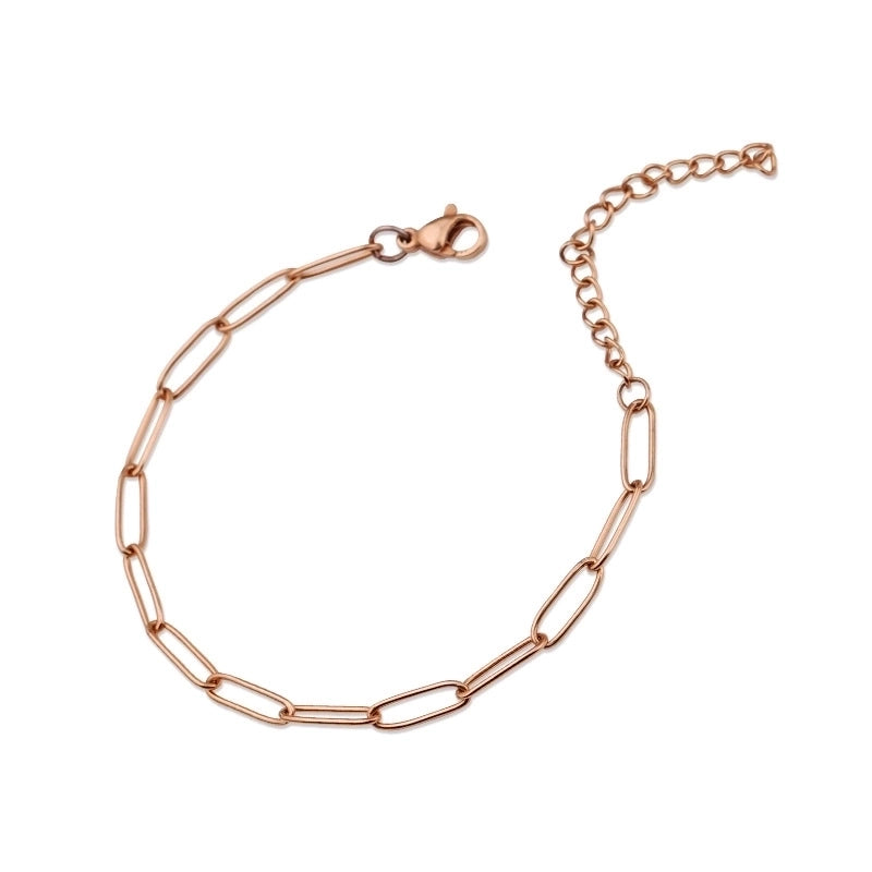 Minimalist Classic Style Solid Color Stainless Steel 18K Gold Plated None Bracelets In Bulk