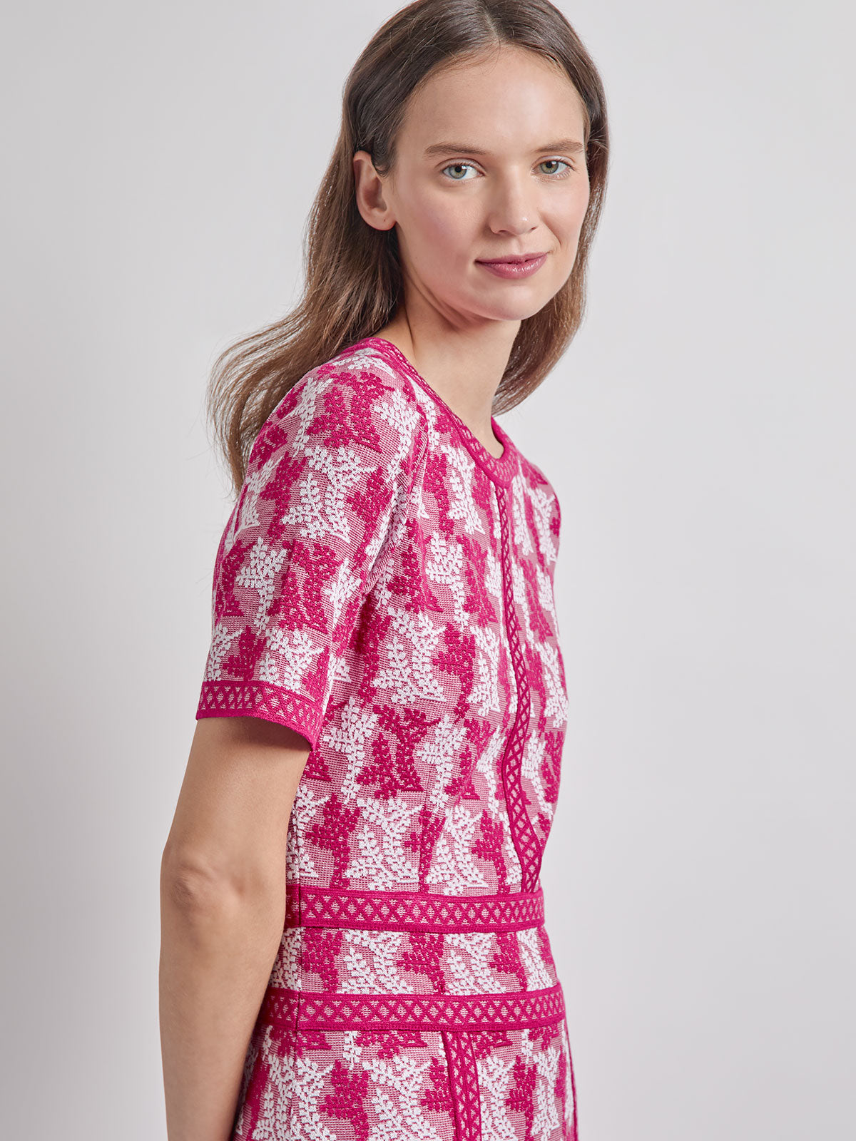 Fit & Flare Intarsia Knit Dress - Modern Fit