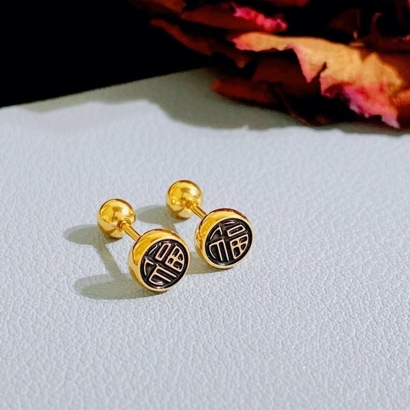 1 Pair Minimalist Heart Shape Plating Titanium Steel Gold Plated Ear Studs