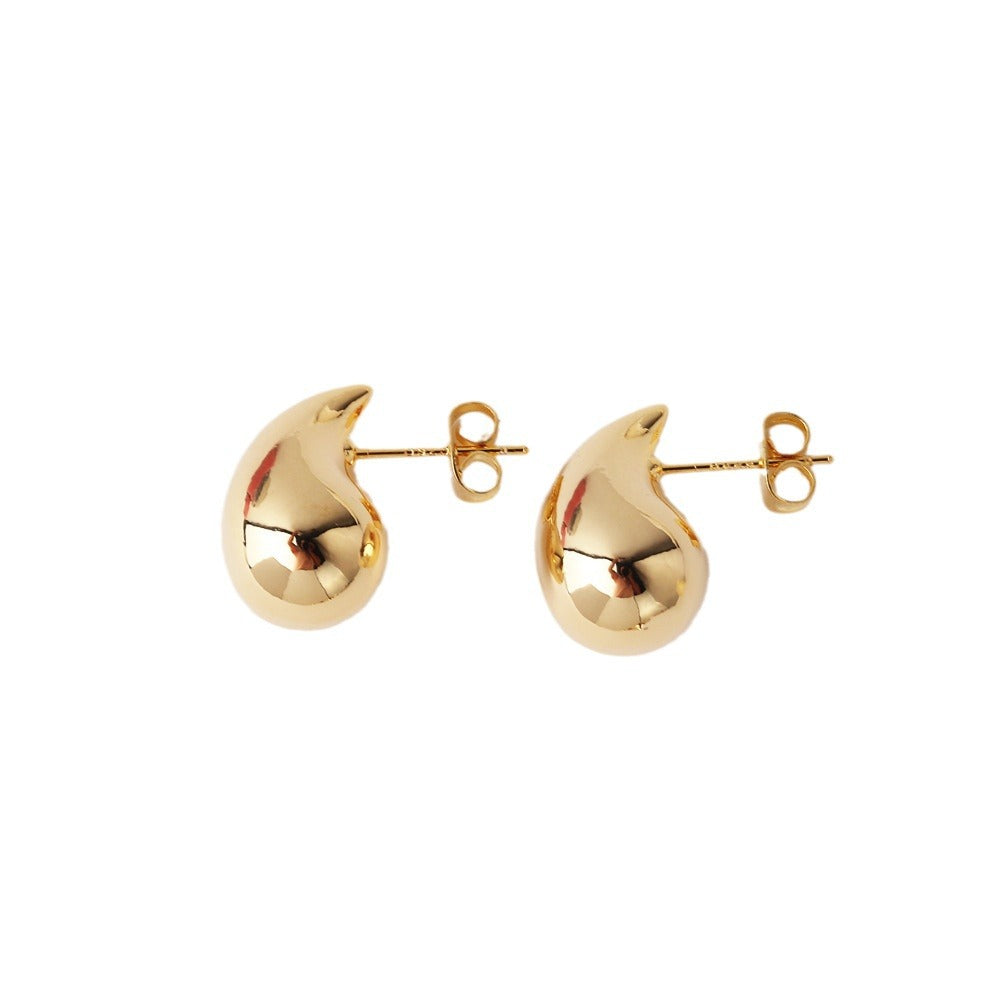 Fashion Droplet Copper Electroplating Stud Earrings