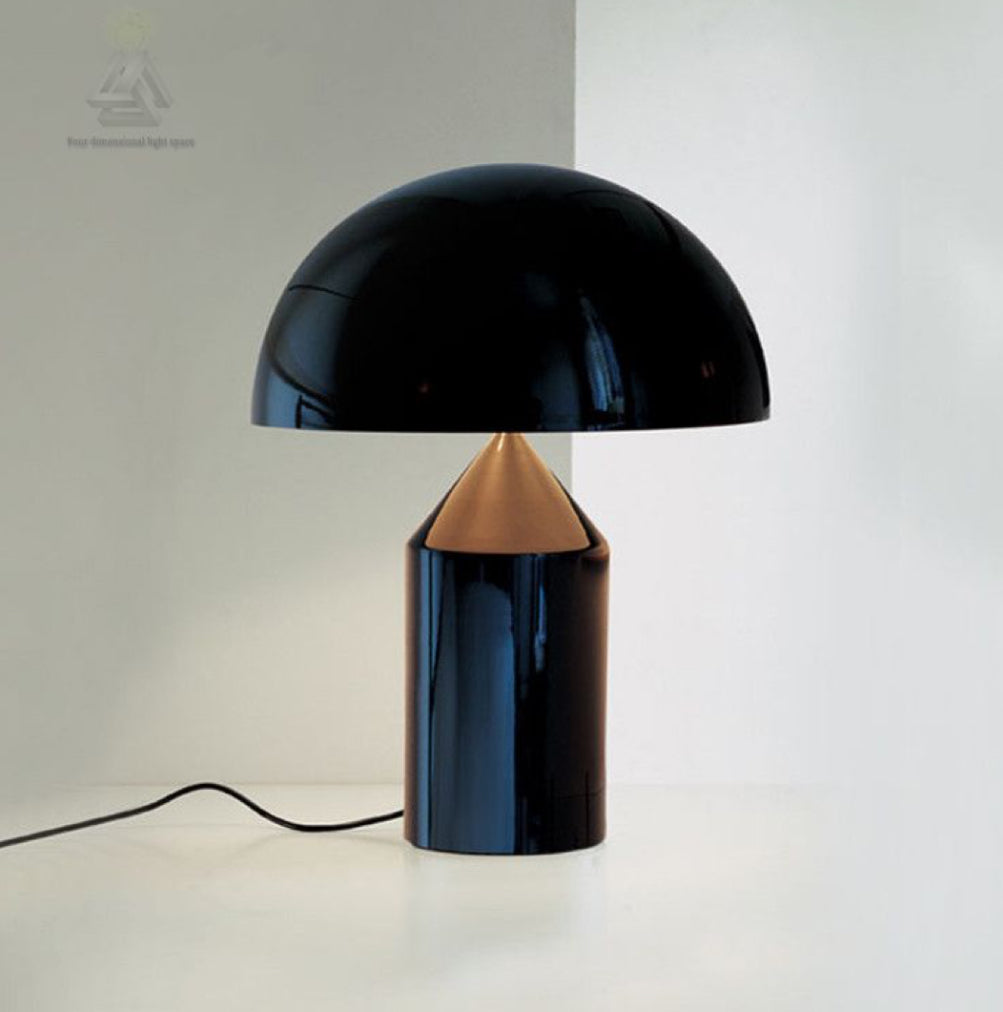 Modern Gold Metal Table Lamp with Geometric Dome Shade