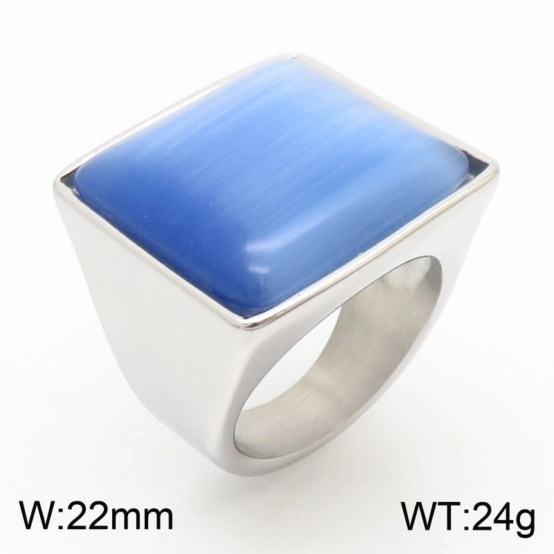 Vintage Style Geometric Square Stainless Steel 18K Gold Plated Plating Rings