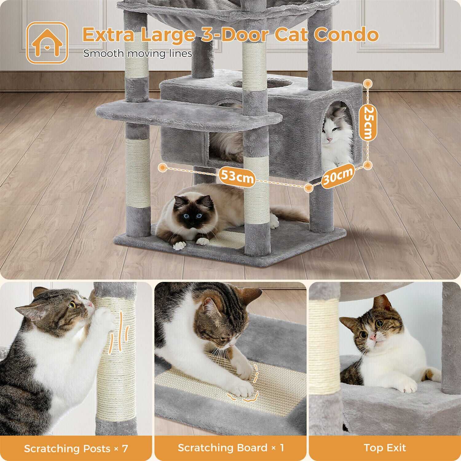 184cm Multilevel Cat Scratching Tower/ Tree