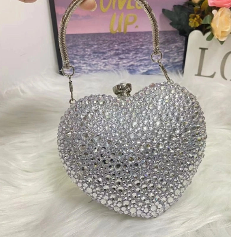 Red Black Rose Gold Pu Heart Shape Heart-shaped Evening Bags