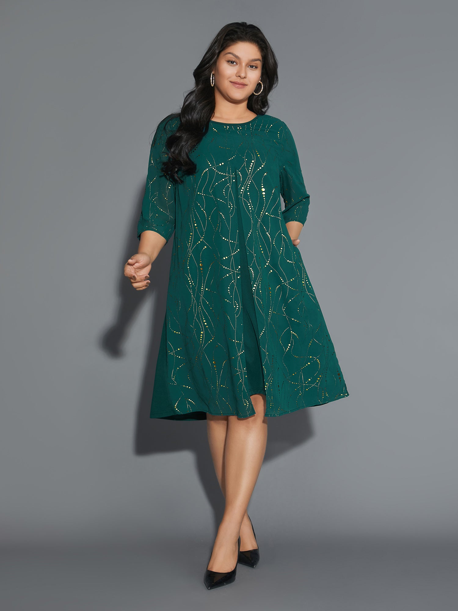 Glitter 2-In-1 Layered  Dress