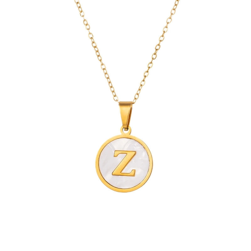 Minimalist Letter Titanium Steel Pendant Necklace