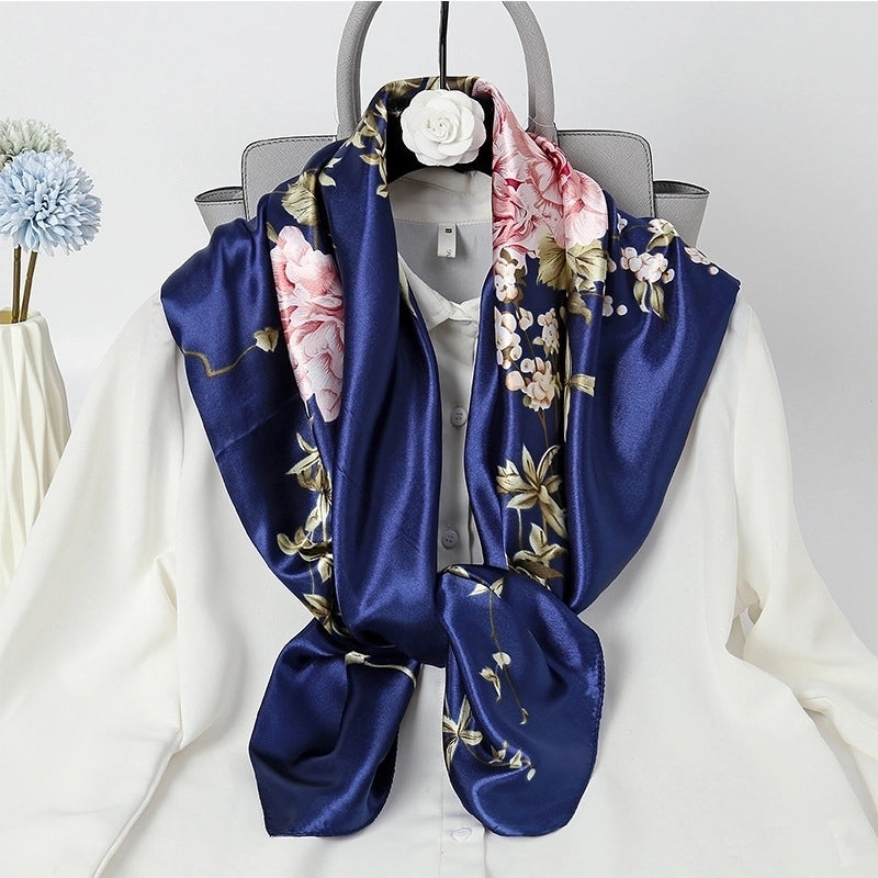 Women's Fashion Flower Chiffon Printing Silk Scarves