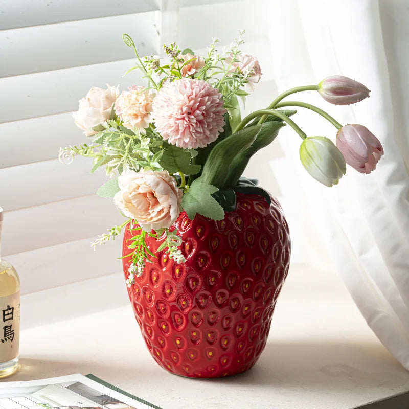 Strawberry Ceramic Vase