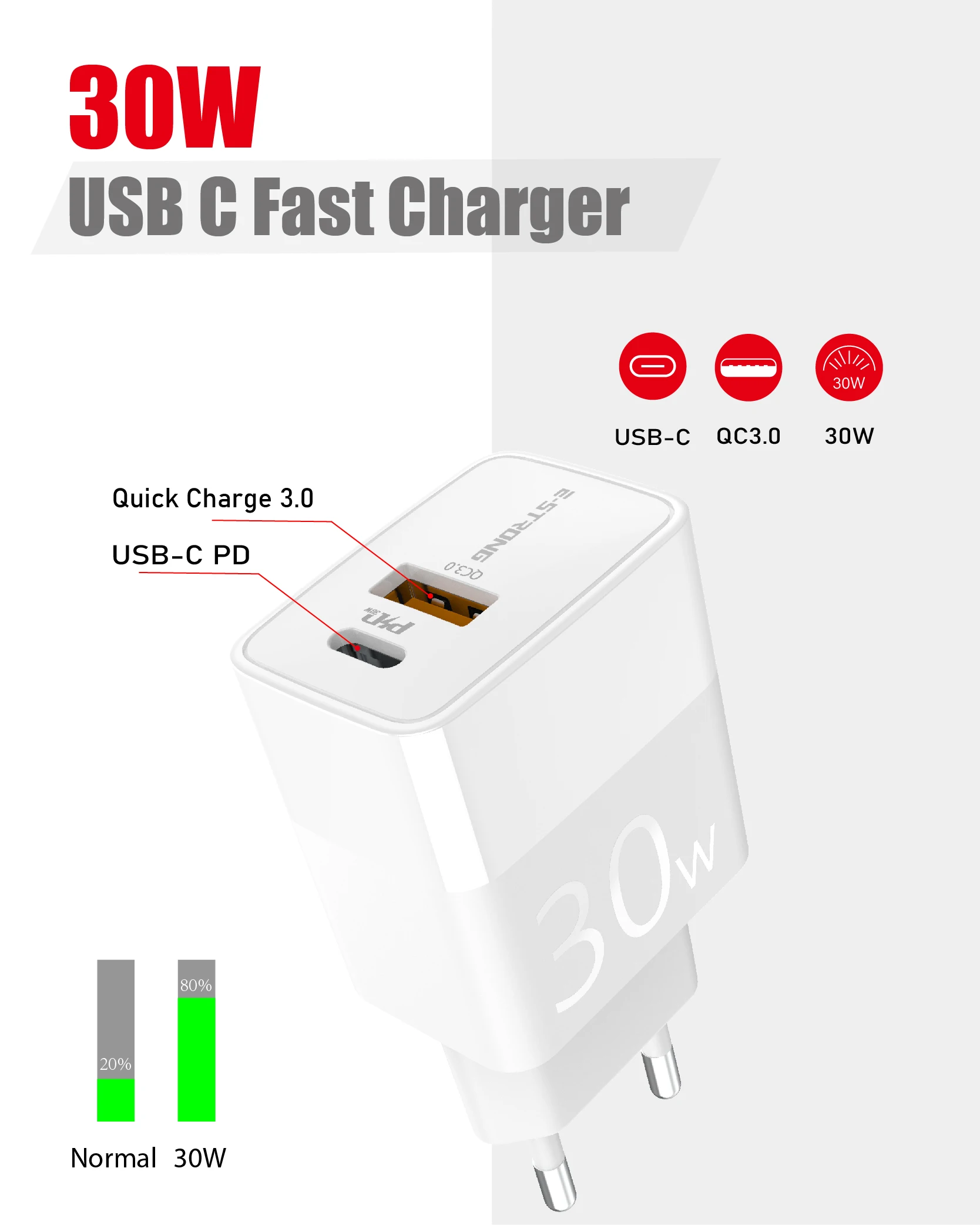 us eu au plug quick charge usb travel adapter oem home charger android phone or smart mobile