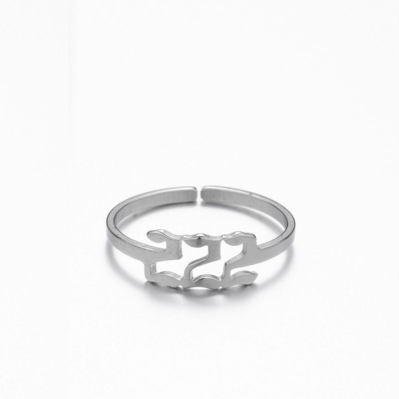 Fashion Number 201 Stainless Steel No Inlaid 18K Gold Plated Plating Open Ring