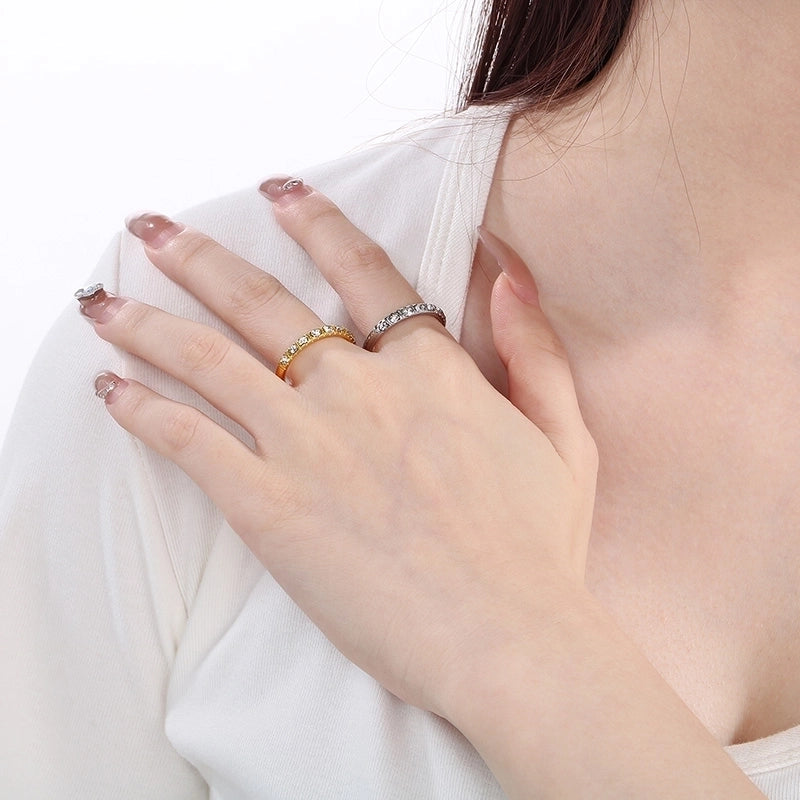 Vintage Style Minimalist Classic Style Geometric 304 Stainless Steel 18K Gold Plated Rings