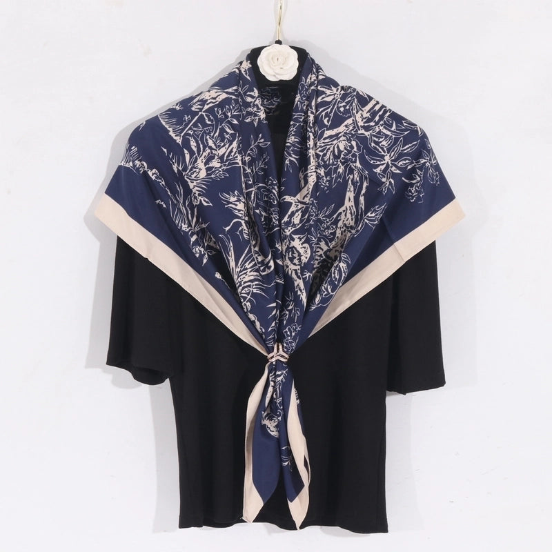 Women's Classic Style Color Block Polyester Shawl