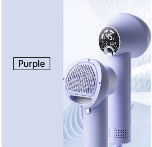 Noise-wide hairdryer for pets with slicker brush