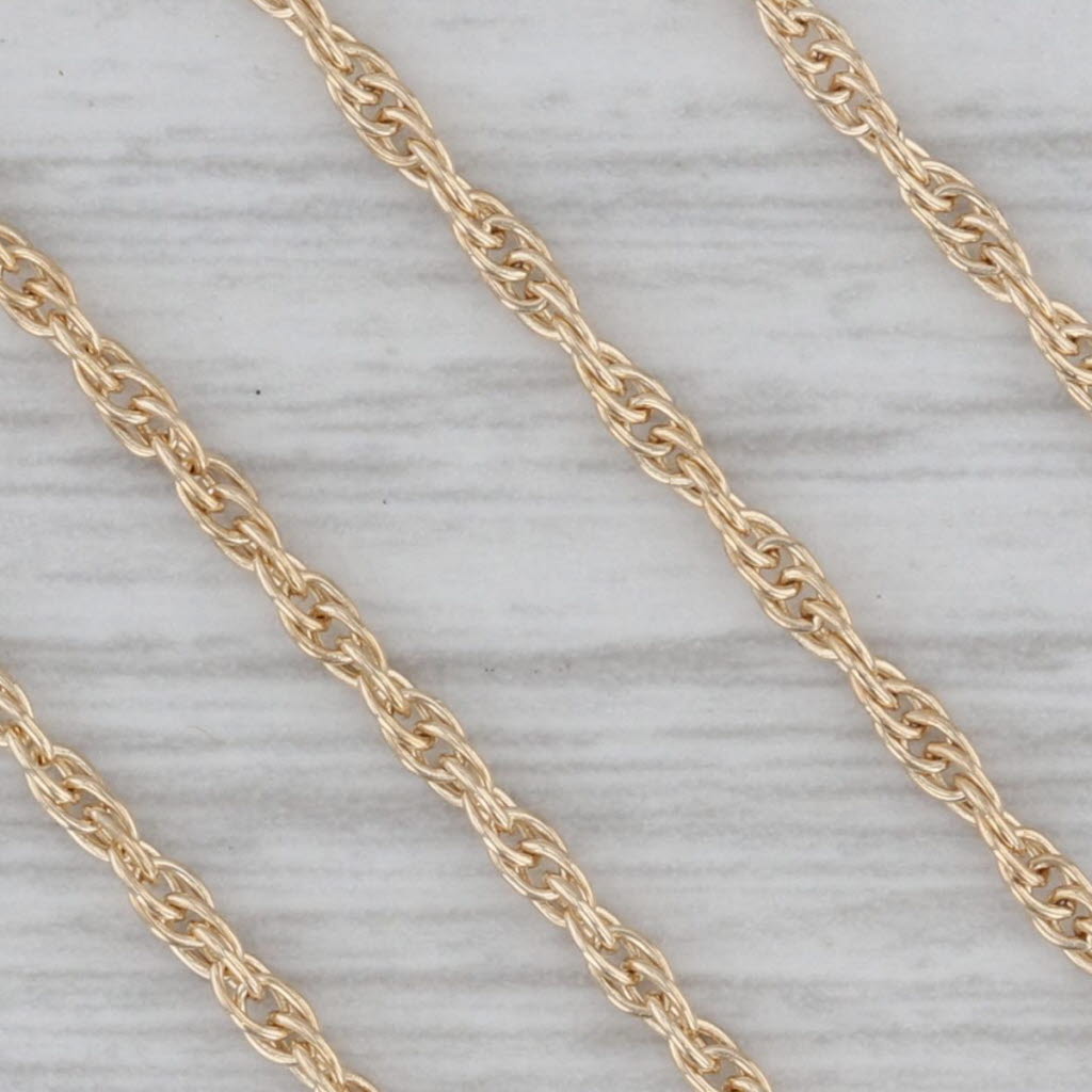 22.5 1.3mm Rope Chain Necklace 14k Yellow Gold