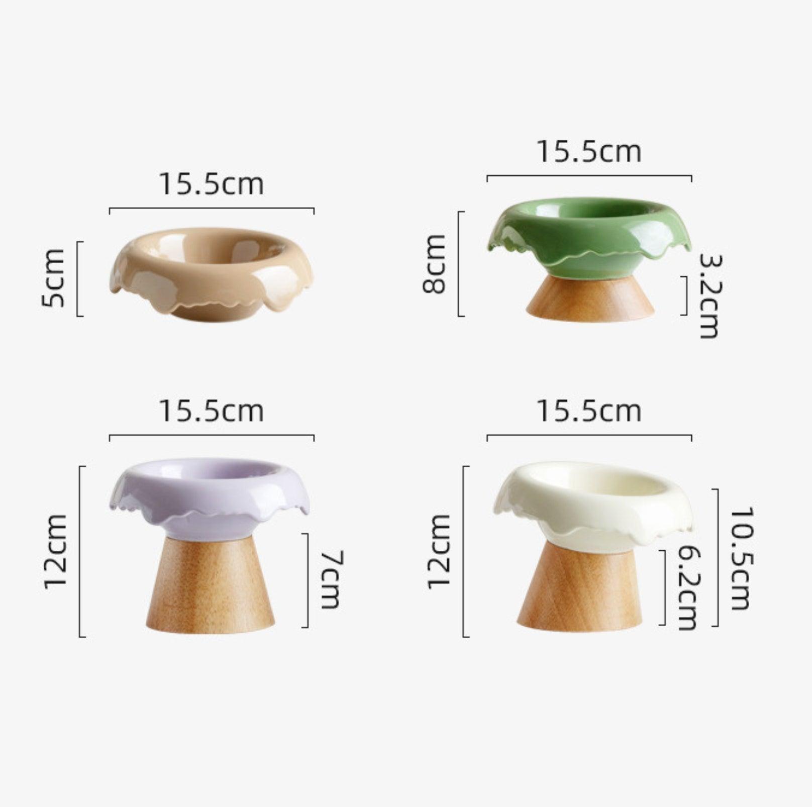 Ice Cream Styled Detatchable Lead-Free Ceramic Pet Food Bowls
