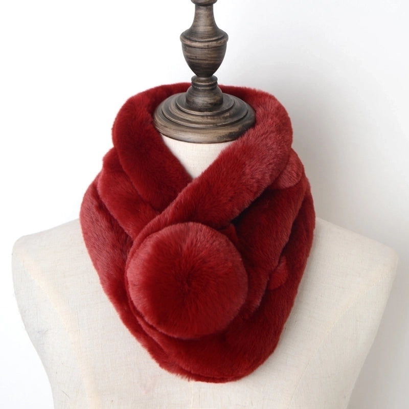 Unisex Elegant Vintage Style Solid Color Imitation Fur Scarf
