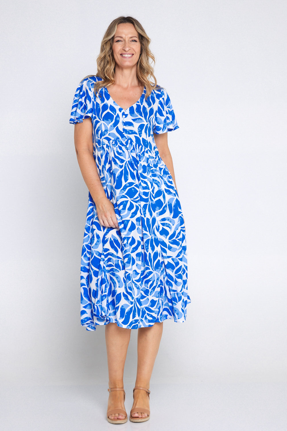 Brighton Dress - Coastal Leaves