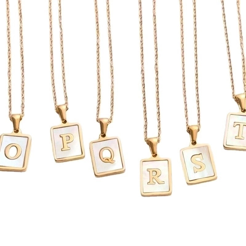 Fashion Letter 304 Stainless Steel Artificial Pearls 18K Gold Plated Letters Plating Metal Necklace