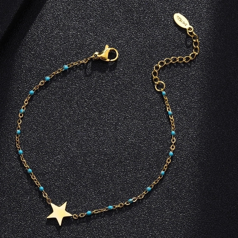 2 Pieces Fashion Star Stainless Steel Plating Bracelets