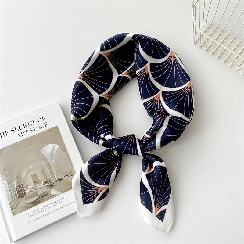 Women's Preppy Style Sweet Minimalist Plant Polyester Printing Silk Scarf