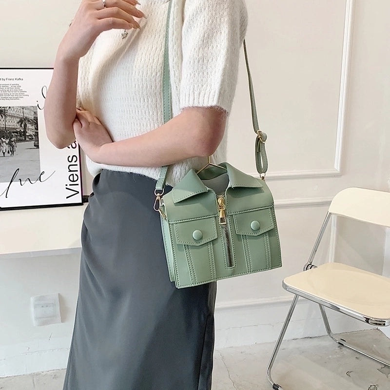 Women's Pu Leather Solid Color Streetwear Square Magnetic Buckle Shoulder Bag Crossbody Bag