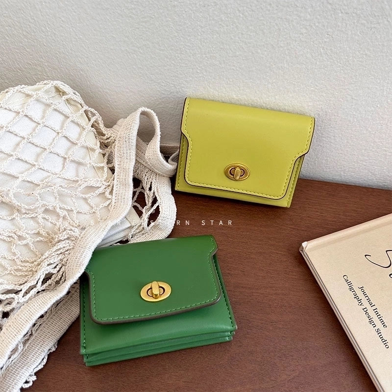 3 Pieces Women's Solid Color Pu Leather Flip Cover Wallets