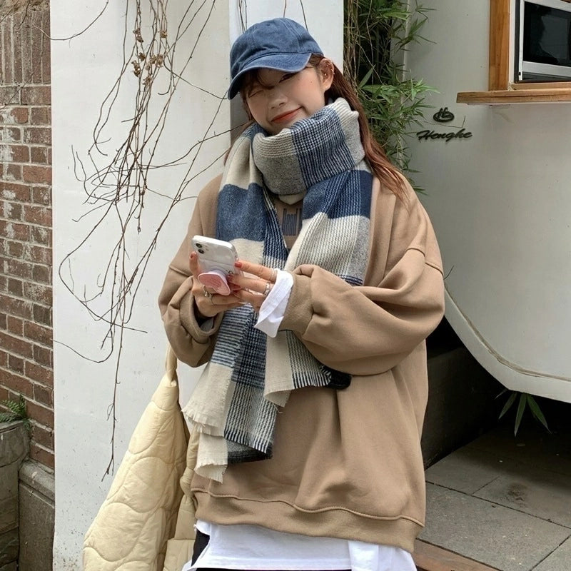 Women's Casual Streetwear Plaid Imitation Cashmere Scarf