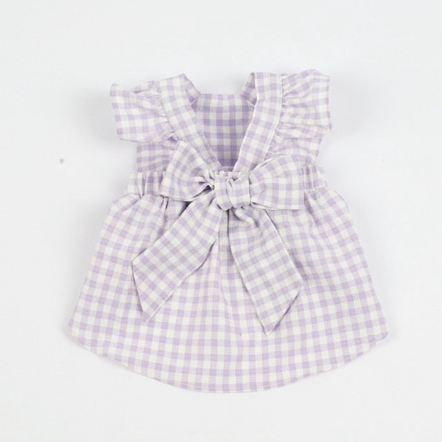 Plaid Bow Puppy Dresses